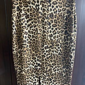 Joseph Ribkoff Leopard-Print Pencil Skirt in Tan and Black